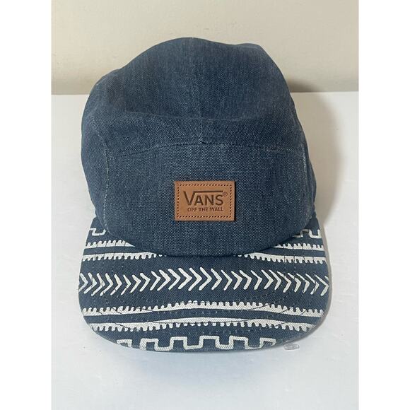 Vans Off The Wall Tan Geometric Pattern Hat Flat Brim Snapback - Picture 1 of 6
